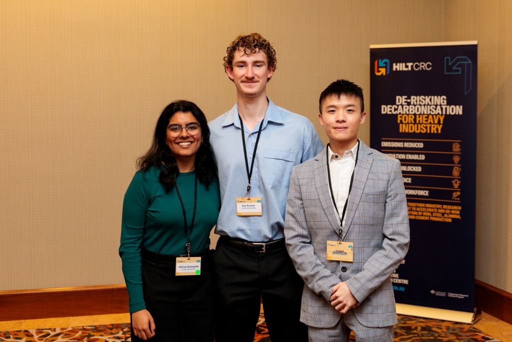 Three of the five inaugural HILT CRC–Curtin University Engineering Scholarship winners